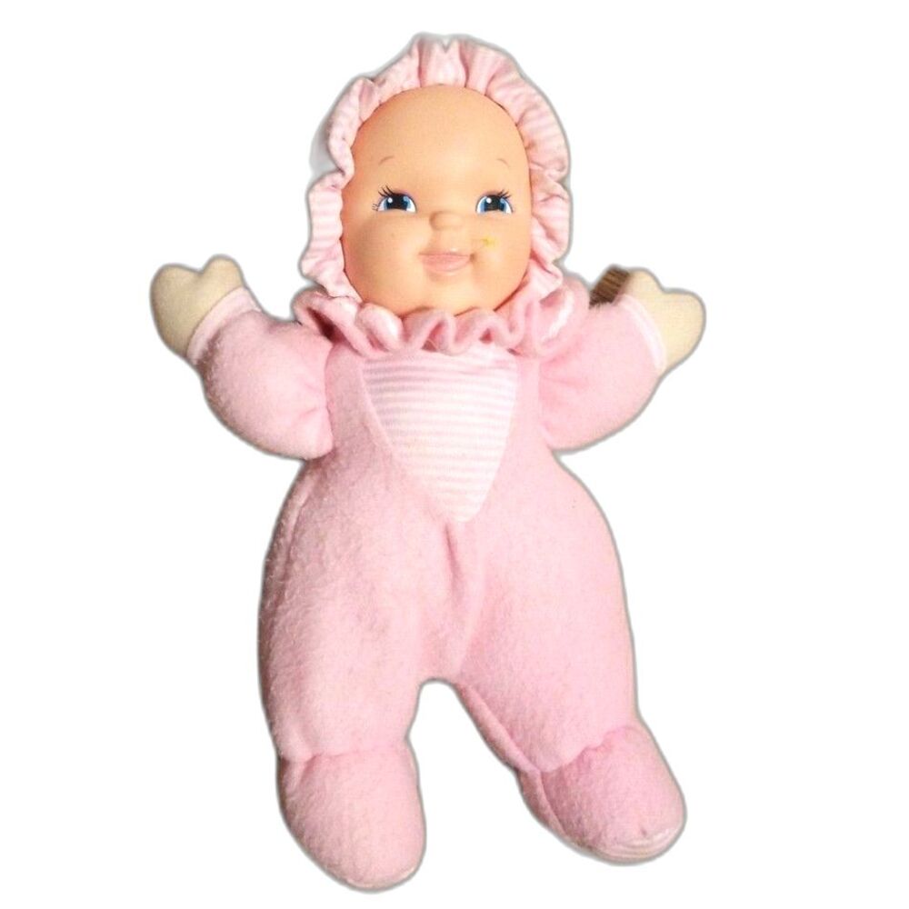 Vintage Goldberger Baby Doll 12” Pink Plush Pajamas Soft Body Washable